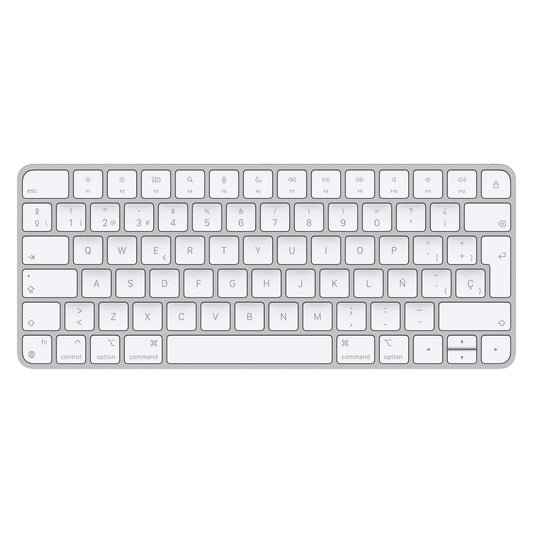 Apple Magic keyboard USB + Bluetooth Spanish Aluminium, White