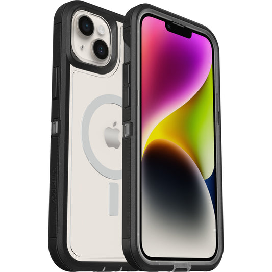 OtterBox Defender XT Case for iPhone 14/iPhone 13 with MagSafe, Shockproof, Drop proof, Ultra-Rugged, Protective Case, 5x Tested to Military Standard, Black Crystal, No Retail Packaging