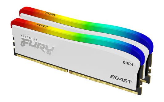 Kingston Technology FURY 16GB 3200MT/s DDR4 CL16 DIMM (Kit of 2) Beast White RGB SE